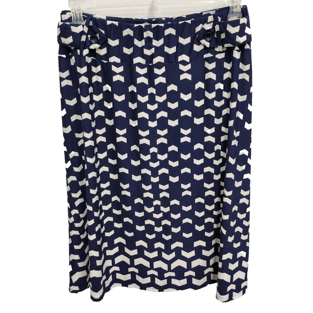 Robert Louis Womens Midi Skirt Size‎ XL Blue White Check Print Carrier Modest